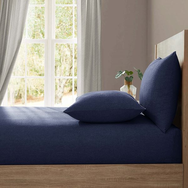 Lazy Linen Fitted Sheet - Navy